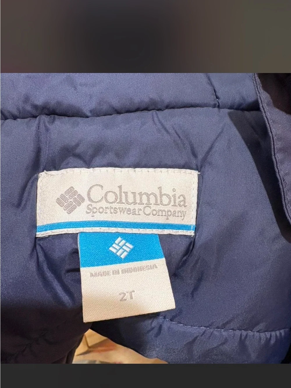Columbia Girls Navy & Pink Patterned Hooded Puffer Jacket